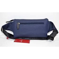 HEXÁGONA: Riñonera cordura/piel negro/azul