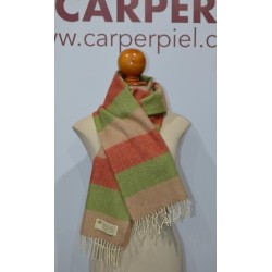 Bufanda de Grazalema rayas beig/verde/caldera