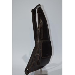 HEXAGONA: Mochila cruzada de piel .