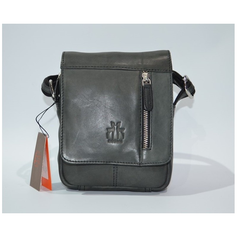 ROSME: BOLSO DE HOMBRE EN PIEL ENVEJECIDA  18 CM. 102861-NEGRO