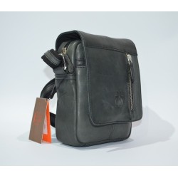ROSME: BOLSO DE HOMBRE EN PIEL ENVEJECIDA  18 CM. 102861-NEGRO