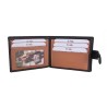 El Potro: Cartera americana con monedero 1014-MATE-Marrón