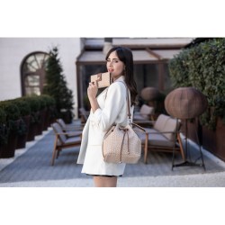 EL POTRO: BOLSO SACO MUJER EN LONA/PIEL 1701-INSIGNIA-NEGRO