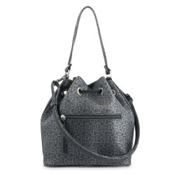EL POTRO: BOLSO SACO MUJER EN LONA/PIEL 1701-INSIGNIA-NEGRO