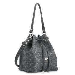 EL POTRO: BOLSO SACO MUJER EN LONA/PIEL 1701-INSIGNIA-NEGRO