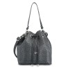 EL POTRO: BOLSO SACO MUJER EN LONA/PIEL 1701-INSIGNIA-NEGRO