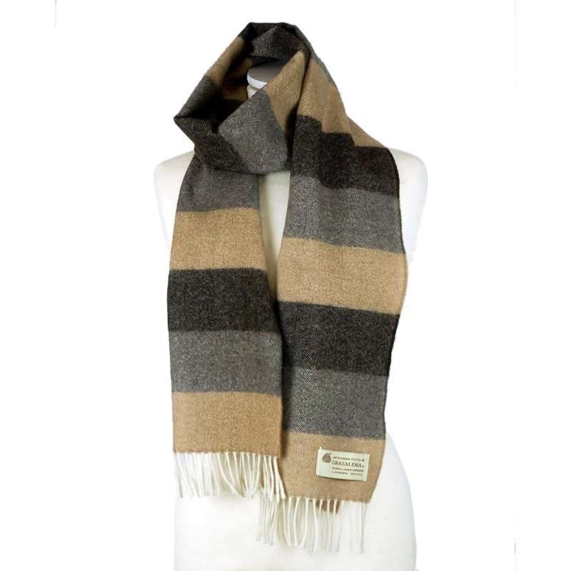 Bufanda de Grazalema de puna lana 100% de oveja merina 51-TIERRA