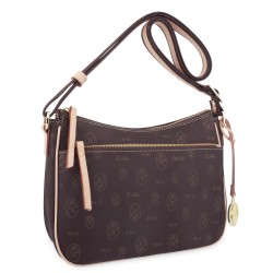 EL POTRO: BOLSO BANDOLERA MUJER EN LONA Y PIEL 2235-VINTAGE-MARRON