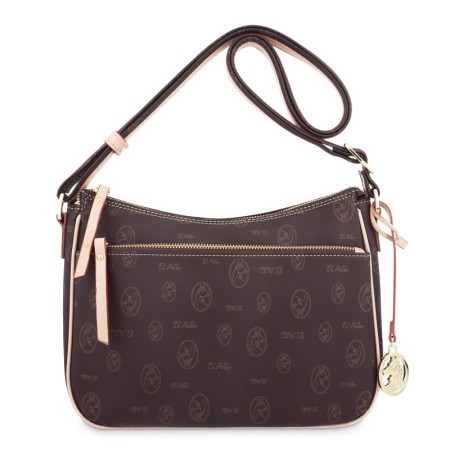 EL POTRO: BOLSO BANDOLERA MUJER EN LONA Y PIEL 2235-VINTAGE-MARRON