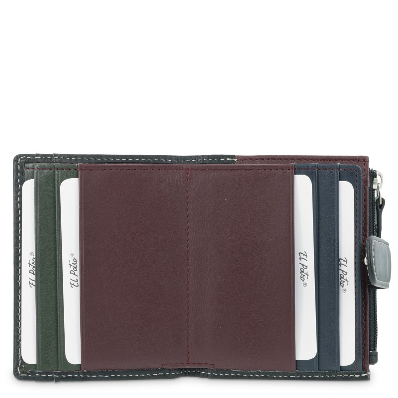 EL POTRO: Tarjetero con monedero y billetera de piel 804-MATIZ