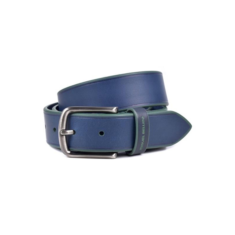 MIGUEL BELLIDO: CINTURÓN SPORT EN PIEL VACUNO 795-35-AZUL