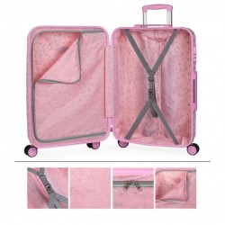 ITACA: Colección STARS Maleta mediana Policarbonato 4R 702460-ROSA