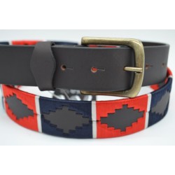 Cinturón Argentino Bordado PIEL VACUNO 105874-AZUL-ROJO