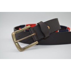 Cinturón Argentino Bordado PIEL VACUNO 105874-AZUL-ROJO