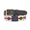Cinturón Argentino Bordado PIEL VACUNO 105875-AZUL-BEIGE-ROSA
