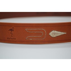 MARISMA: CINTURÓN ROCIERO DE VAQUETILLA BORDADA JP170-CUERO