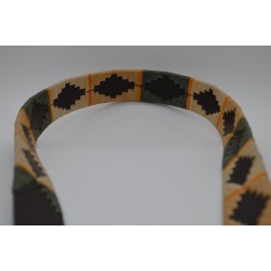 MARISMA: Cinturón Argentino Bordado PIEL VACUNO JP06-VERDE-BEIGE-BEIGE TOSTADO