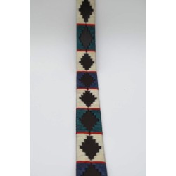 MARISMA: Cinturón Argentino Bordado PIEL VACUNO JP07-VERDE-BEIGE-AZUL