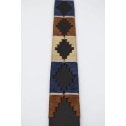 MARISMA: Cinturón Argentino Bordado PIEL VACUNO JP14-BEIGE-AZUL-NUEZ