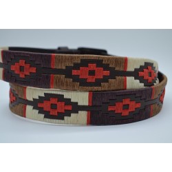 MARISMA: Cinturón Argentino Bordado PIEL VACUNO JP30-BEIGE-NUEZ-MARRON-ROJO