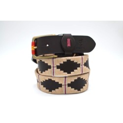 MARISMA: Cinturón Argentino Bordado PIEL VACUNO JP31-BEIGE