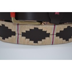 MARISMA: Cinturón Argentino Bordado PIEL VACUNO JP31-BEIGE