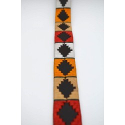 MARISMA: Cinturón Argentino Bordado PIEL VACUNO JP40-BLANCO-OCRE-TOSTADO-ROJO