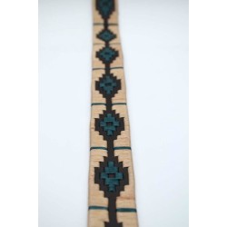 MARISMA: Cinturón Argentino Bordado PIEL VACUNO JP59-BEIGE-VERDE