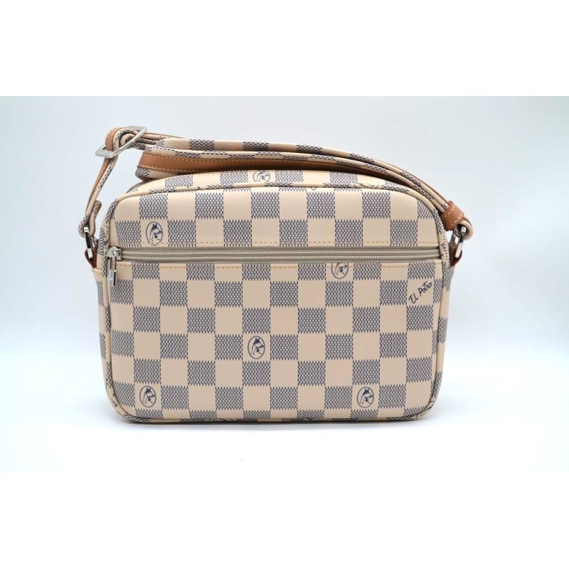 El Potro: Bolso bandolera mediano mujer 1266-CHESS-BEIGE