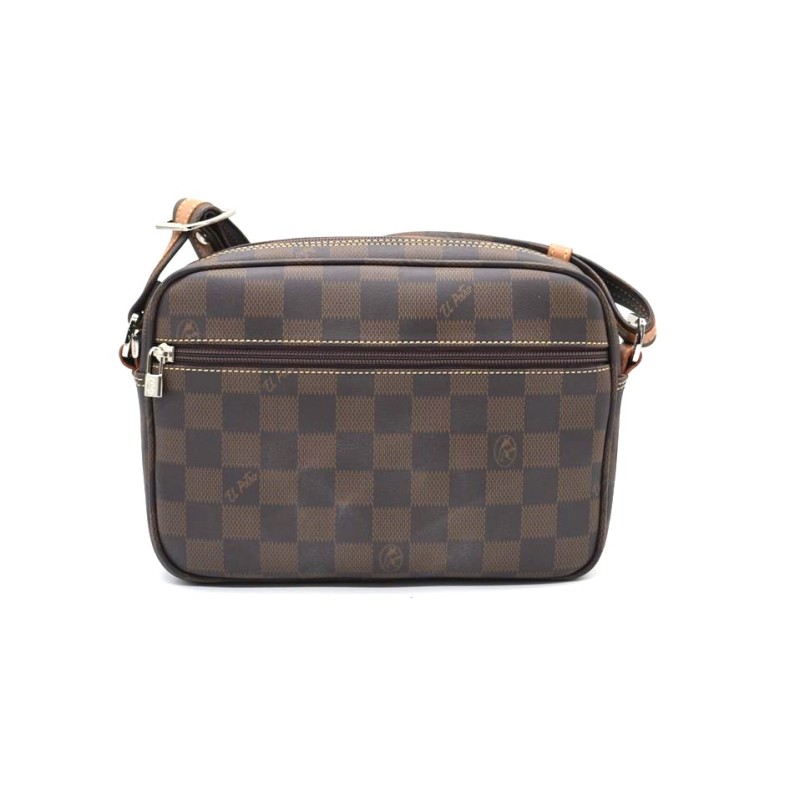 El Potro: Bolso bandolera mediano mujer 1266-CHESS-MARRON