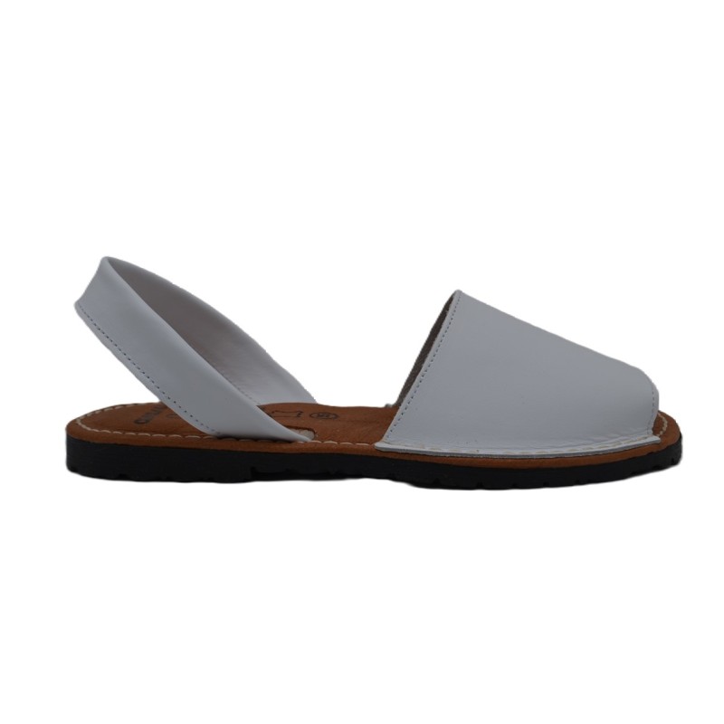 ORTUÑO: IBICENCA DE PIEL PLANTA ACOLCHADA BLANCA