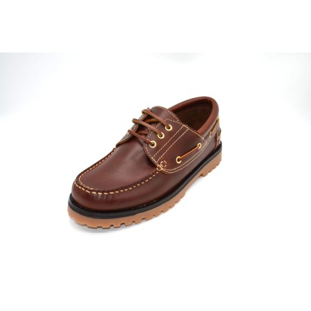 ALEX: NÁUTICO DE PIEL CON SUELA COSIDA TIPO TINBERLAND.