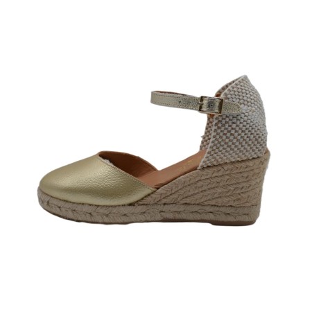 MAYBE: CUÑAS DE ESPARTO DE PIEL DE 5 CUERDAS-DORADAS