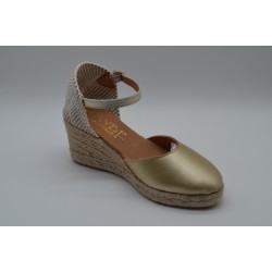 MAYBE: CUÑAS DE ESPARTO DE PIEL DE 5 CUERDAS-DORADAS