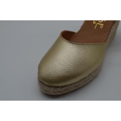 MAYBE: CUÑAS DE ESPARTO DE PIEL DE 5 CUERDAS-DORADAS