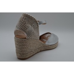 MAYBE: CUÑAS DE ESPARTO DE PIEL DE 5 CUERDAS-PLATA