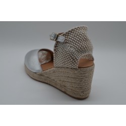 MAYBE: CUÑAS DE ESPARTO DE PIEL DE 5 CUERDAS-PLATA