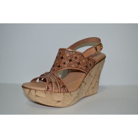 Modalay: Sandalia de piel de cuña.