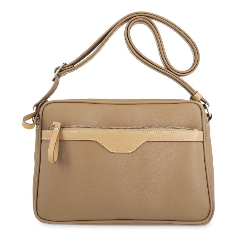 EL POTRO: BOLSO BANDOLERA MUJER DE 3 CREMALLERAS EN LONA Y PIEL 4508-BASE