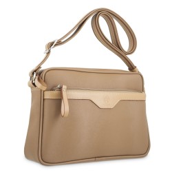 EL POTRO: BOLSO BANDOLERA MUJER DE 3 CREMALLERAS EN LONA Y PIEL 4508-BASE