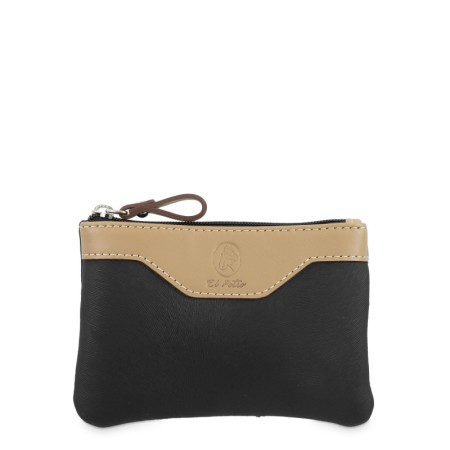 EL POTRO: MONEDERO DE 12 CM. DE LONA Y PIEL 4535-BASE