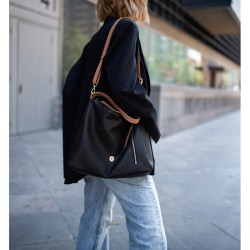 EL POTRO: BOLSO HOBO MUJER PIEL VACUNO 1515-OASIS-NEGRO