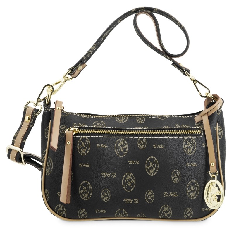 El Potro: Bolso DE ASA CORTA Y BANDOLERA MUJER EN LONA Y PIEL VACUNO 2238-VINTAGE