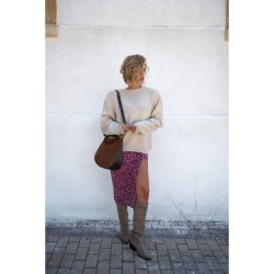 El Potro: Bolso hobo mujer piel VACUNO 3102-NATURAL-CASTAÑO/MARRÓN