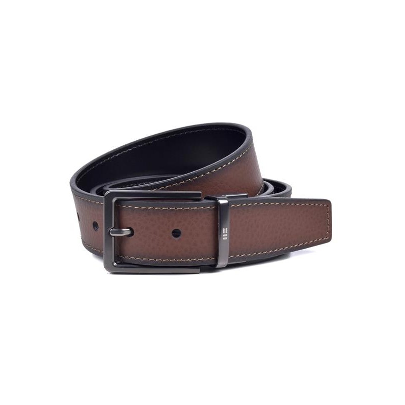 MIGUEL BELLIDO: CINTURÓN CLÁSICO REVERSIBLE 441-35 NEGRO/CUERO