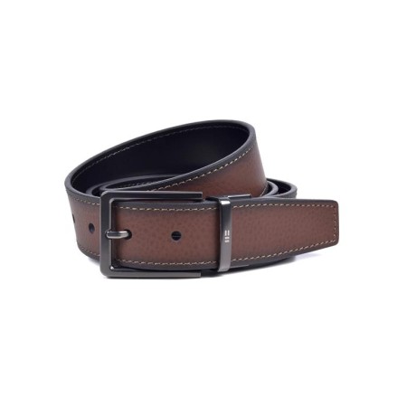 MIGUEL BELLIDO: CINTURÓN CLÁSICO REVERSIBLE 441-35 NEGRO/CUERO