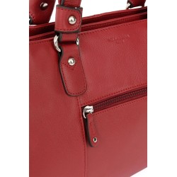 HEXÁGONA: BOLSO DE PIEL DE 3 COMPARTIMENTOS 464789-ROJO