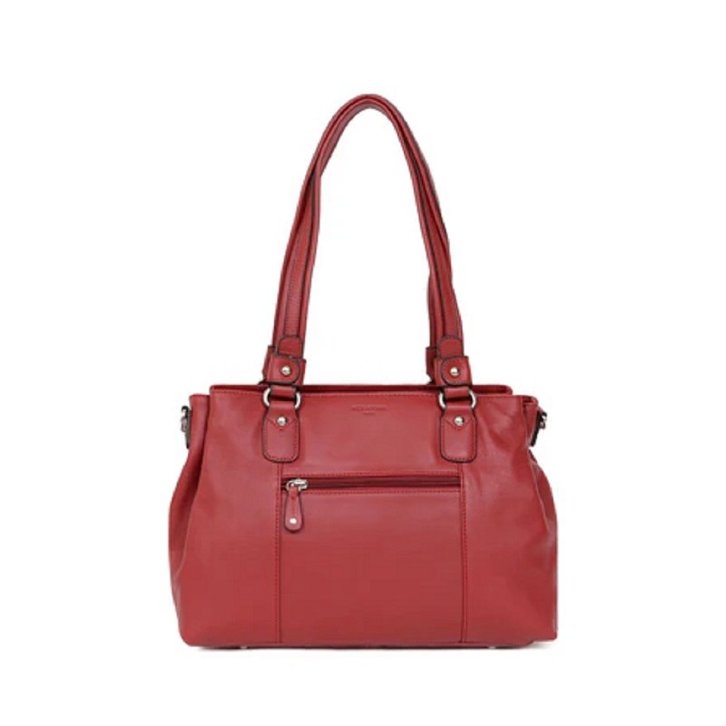 HEXÁGONA: BOLSO DE PIEL DE 3 COMPARTIMENTOS 464789-ROJO