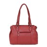 HEXÁGONA: BOLSO DE PIEL DE 3 COMPARTIMENTOS 464789-ROJO