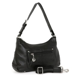 HEXÁGONA: Bolso de piel con bandolera.